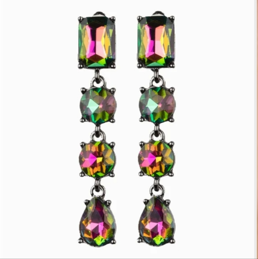 🔥4x Host Pick!🔥NWT Multicolor Iridescent Oil Spill Clip On Earring